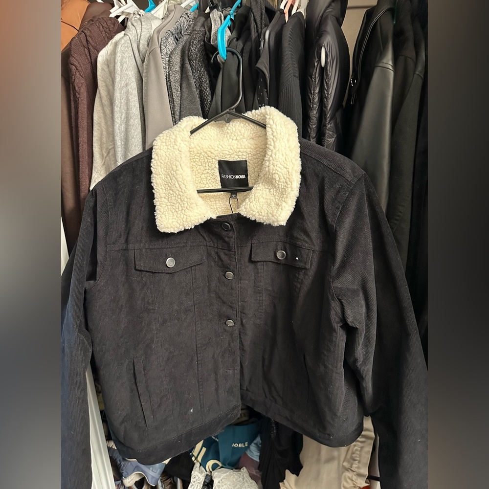 Black Jean Fur Jacket
